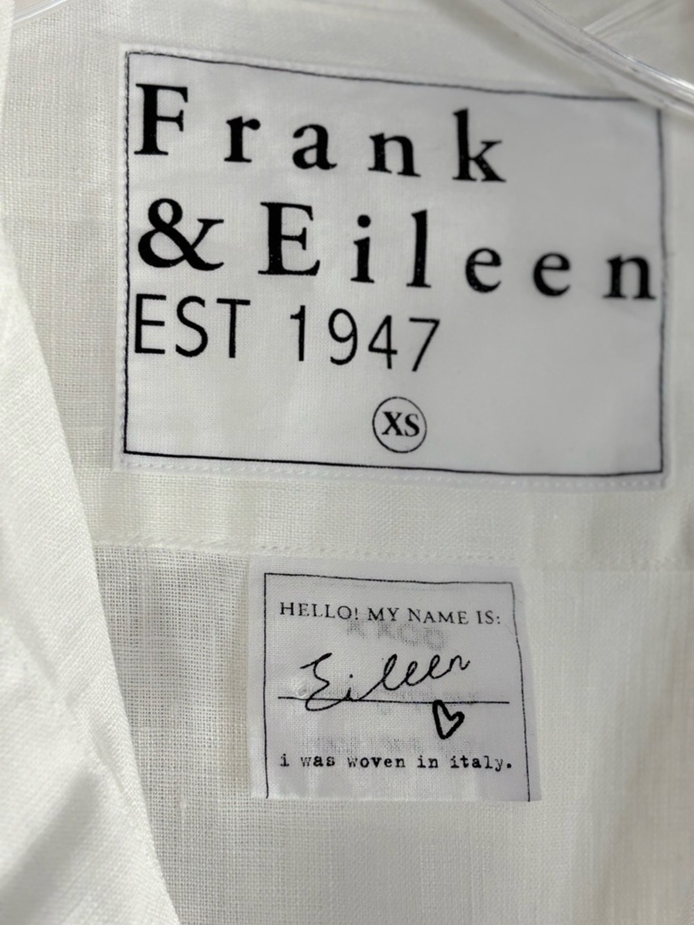 EUC Frank & Eileen White 100% Linen Women’s Button-Up Shirt Size XS - Picture 7 of 10